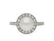 Natural saltwater pearl and diamond cluster ring hatton garden