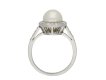 Natural saltwater pearl and diamond cluster ring hatton garden