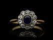 sapphire and diamond coronet cluster ring, circa 1940.