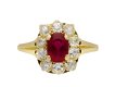 Victorian Burmese ruby diamond coronet cluster ring hatton garden
