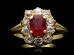 Victorian Burmese ruby diamond coronet cluster ring hatton garden
