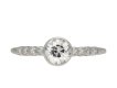 Art Deco diamond flanked solitaire ring hatton garden