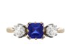 Kashmir sapphire and diamond three stone ring hatton garden