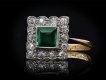 Colombian emerald and diamond cluster ring hatton garden
