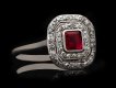 Edwardian Burmese Ruby and Diamond Cluster Ring, circa 1910. Hatton Garden