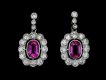 Burmese Pink Sapphire and Diamond Cluster Earrings hatton garden