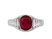 Burmese ruby and diamond flank solitaire ring hatton garden