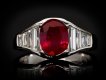 Burmese ruby and diamond flank solitaire ring hatton garden