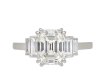 Art Deco diamond flank solitaire ring, circa 1930. Hatton Garden