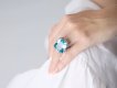 Aquamarine and diamond ring, circa 1980.