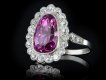 Pink Ceylon sapphire diamond coronet cluster ring Hatton Garden
