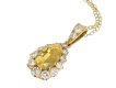 Yellow Ceylon sapphire and diamond pendant hatton garden