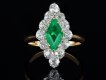 Colombian emerald and diamond cluster ring hatton garden