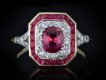 Burmese ruby and diamond cluster ring, circa 1915. hatton garden