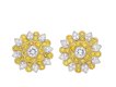 Kutchinsky Fancy Colour Diamond Cluster Earrings, English, 1972. Hatton Garden