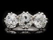 Edwardian diamond three stone ring, circa 1915. Hatton Garden