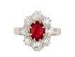 Burmese ruby and diamond coronet cluster ring hatton garden