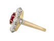 Burmese ruby and diamond coronet cluster ring hatton garden