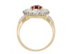 Burmese ruby and diamond coronet cluster ring hatton garden