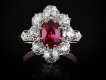 Burmese ruby and diamond coronet cluster ring hatton garden