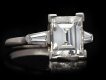 Kutchinsky rectangular step cut diamond ring, circa 1975. Hatton Garden