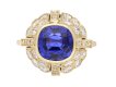 Ceylon sapphire and diamond cluster ring, 1940. Hatton garden