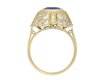 Ceylon sapphire and diamond cluster ring, 1940. Hatton garden