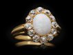 Victorian Opal and Diamond Coronet Cluster Ring, Circa 1890. Hatton Garden