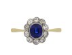 Sapphire and Diamond Coronet Cluster Ring hatton garden