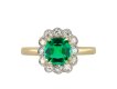 Colombian emerald and diamond coronet cluster ring hatton garden