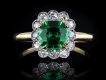 Colombian emerald and diamond coronet cluster ring hatton garden
