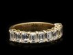 Vintage emerald cut diamond half eternity ring, circa 1960. Hatton Garden