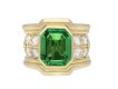 Colombian emerald and diamond ring, circa 1970. Hatton Garden