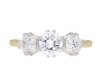 Diamond three stone ring, circa 1940. Hatton Garden