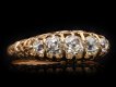 Victorian diamond five stone ring, circa 1900. Hatton Garden