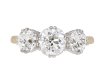 Edwardian Diamond Three Stone Ring, circa 1910. Hatton Garden