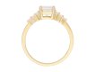 Emerald cut diamond flanked solitaire ring, circa 1970. Hatton Garden