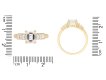 Emerald cut diamond flanked solitaire ring, circa 1970. Hatton Garden