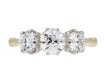 Edwardian diamond three stone ring, circa 1910. Hatton Garden