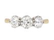 Edwardian diamond three stone ring, circa 1910. Hatton Garden