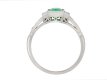 Colombian emerald diamond flanked solitaire ring hatton garden