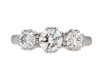 Diamond three stone ring, circa 1950. Hatton Garden