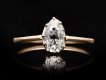 drop shape diamond solitaire ring, circa 1905. hatton garden.