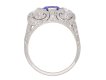 Burmese sapphire and diamond cluster ring, circa 1925. Hatton Garden