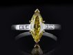 Fancy deep yellow marquise diamond ring Hatton Garden