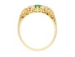 Victorian Colombian emerald and diamond three stone ring, circa 1890. Hatton garden