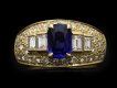 Bulgari sapphire and diamond cluster ring, Italian, circa 1970. Hatton garden