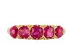 Burmese ruby five stone ring, circa 1864 hatton garden