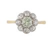Fancy faint green diamond cluster ring circa 1940 hatton garden