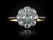 Fancy faint green diamond cluster ring circa 1940 hatton garden
